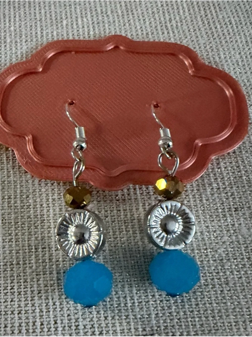 Two pair Blue Glass Drop Earrings - Women's Fashion Jewelry